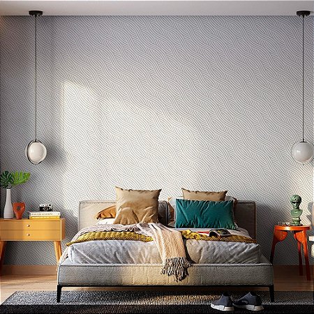 Papel De Parede Bobinex Uau Pp211 Ondas Listradas Cinza