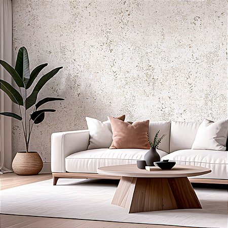 Papel De Parede Vinílico Texturizado Off White Lavável 10m