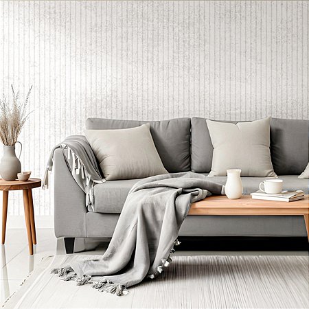 Papel De Parede Vinílico Texturizado Off White Lavável Rolo