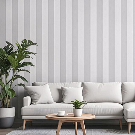 Papel De Parede Vinílico Texturizado Cinza Claro Moderno 10m