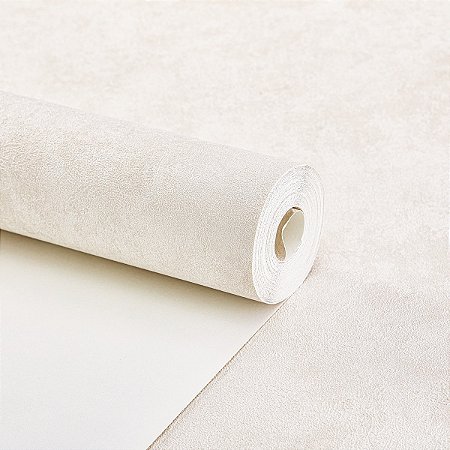 Papel De Parede Rolo Vinílico Texturizado Off White Lavável