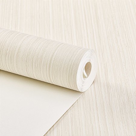 Papel De Parede Vinílico Texturizado Off White Lavável 10m