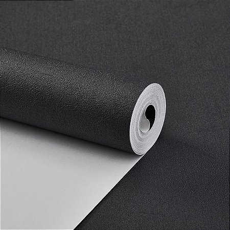 Papel De Parede Vinílico Texturizado Preto Lavável Moderno