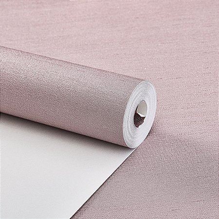 Papel De Parede Vinílico Rosa Texturizado Lavável Rolo 10m