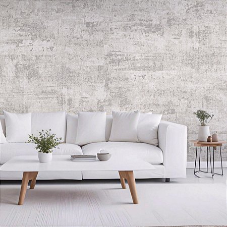 Papel De Parede Texturizado Vinílico Lavável Cinza Claro