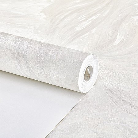 Papel De Parede Lavável Vinílico Texturizado Off White 10m