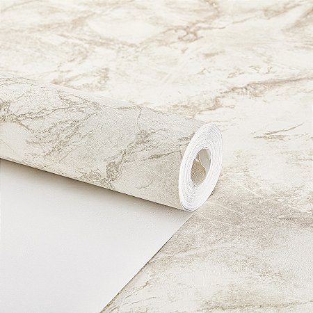 Papel De Parede Vinílico Texturizado Bege Claro Marmorizado