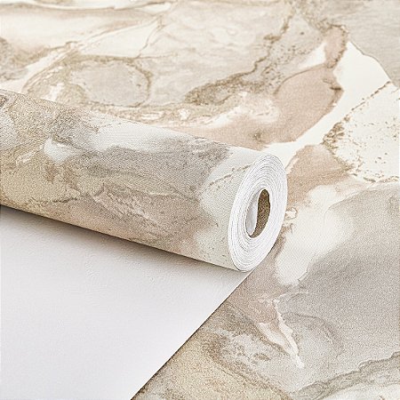Papel De Parede Vinílico Texturizado Lavável Bege Creme 10m