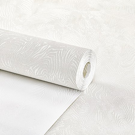 Papel De Parede Vinílico Texturizado Branco Gelo 10m Rolo