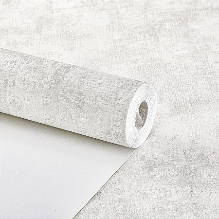 Papel De Parede Vinílico Texturizado Cinza Claro Moderno 10m