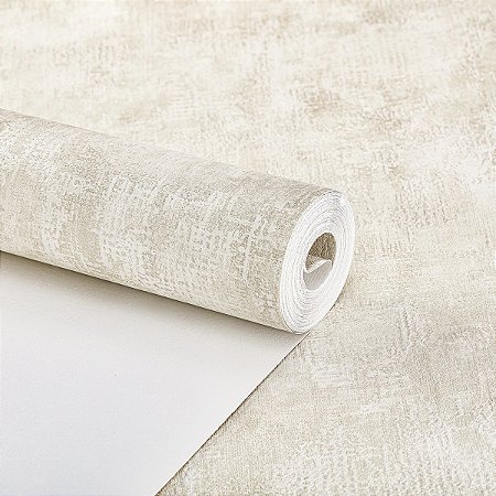 Papel De Parede Vinílico Texturizado Bege Claro Lavável 10m