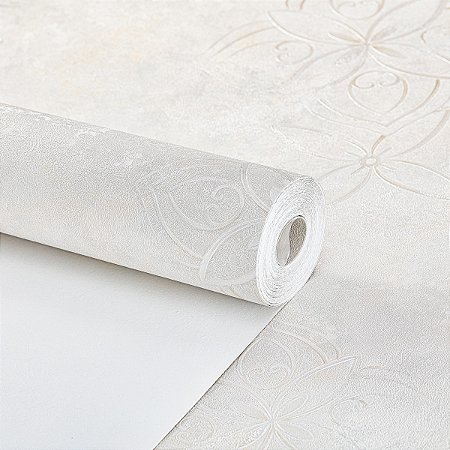 Papel De Parede Vinílico Texturizado Floral Bege Elegante
