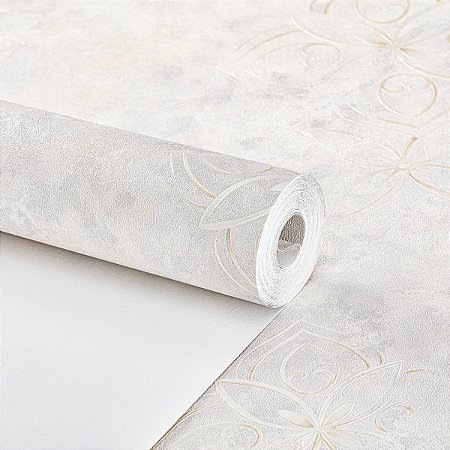 Papel De Parede Vinílico Texturizado Cinza Claro Moderno