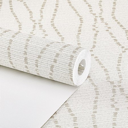 Papel De Parede Vinílico Bege Texturizado Para Sala 10m
