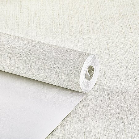 Papel De Parede Vinílico Texturizado Off Middle White Lavável