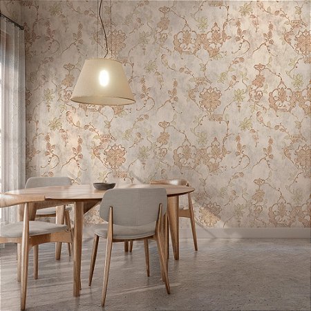 Papel De Parede Floral Premium Rolo Alto Padrão Lavável