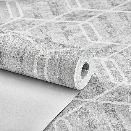 Papel De Parede Texturizado Vinílico Lavável Cinza Claro 10m