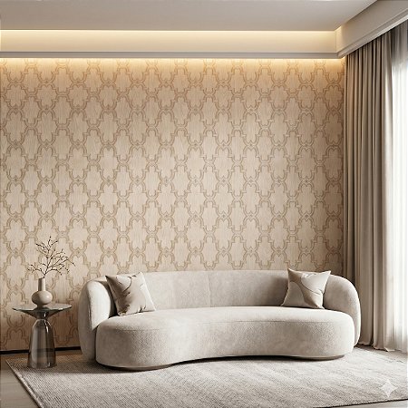 Papel De Parede Importado Vinílico Texturizado Marrom Claro