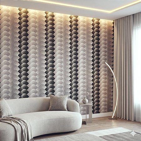 Papel De Parede Vinílico Texturizado Cinza Preto Geométrico