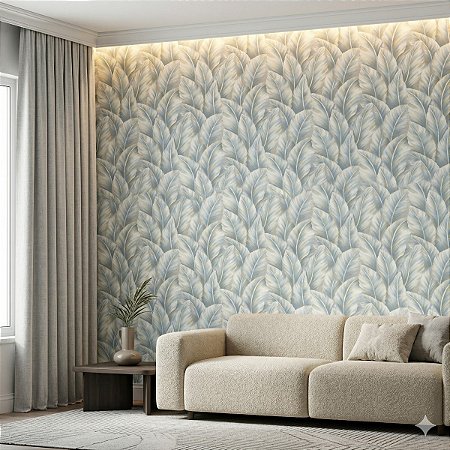 Papel De Parede Vinílico Folhagem Texturizado Lavável 10m