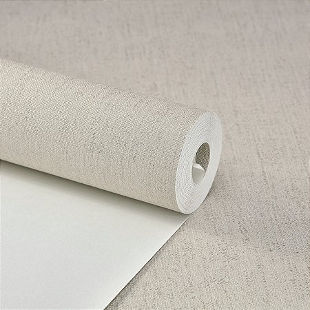 Papel De Parede Vinílico Texturizado Off White Lavável 10m