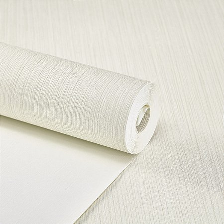 Papel De Parede Vinílico Texturizado Off White Lavável 10m