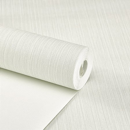 Papel De Parede Vinílico Texturizado Branco Lavável 10m