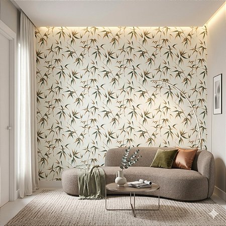 Papel De Parede Vinílico Texturizado Folhas Sala Quarto 10m