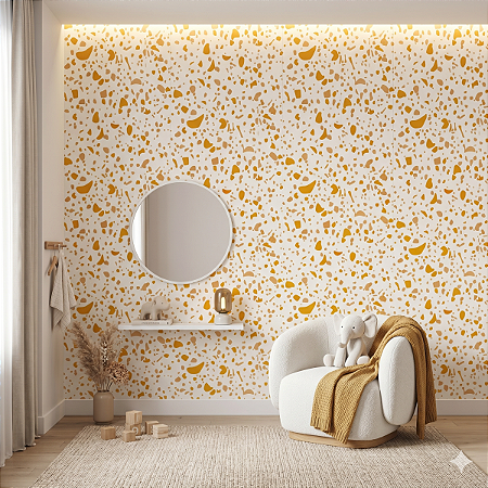 Papel De Parede Branco Ouro Vinílico Texturizado Lavável