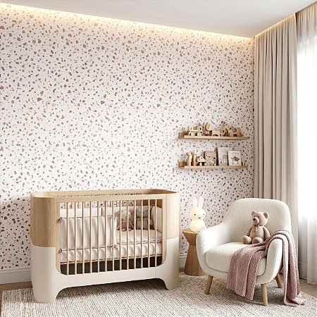 Papel De Parede Vinílico Texturizado Branco Salmao Lavável