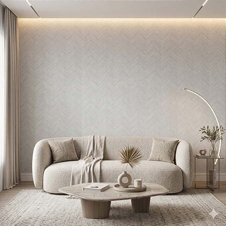 Papel De Parede Importado Lavavel Tnt Chevron Cinza Claro