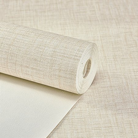 Papel De Parede Vinílico Linha Bege Lavável Texturizado