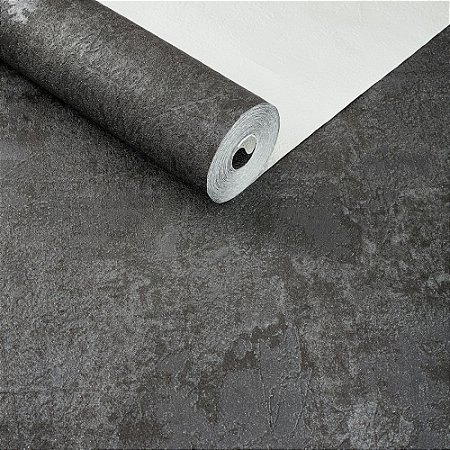 Papel De Parede Rolo Vinílico Lavável Texturizado Grafite