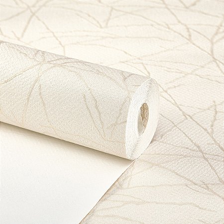 Papel De Parede Vinílico Texturizado Creme Elegante 10m