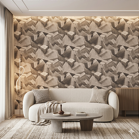 Papel De Parede Cinza Vinílico Texturizado 3d Lavável