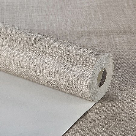 Papel De Parede Vinílico Importado Linho Marrom Claro