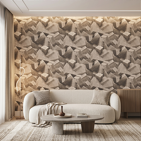Papel De Parede Cinza Vinílico Texturizado 3d Lavável