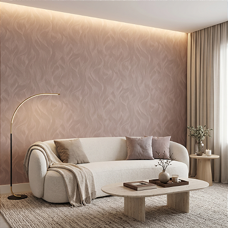Papel De Parede Vinílico Texturizado Rolo Lavável Rose