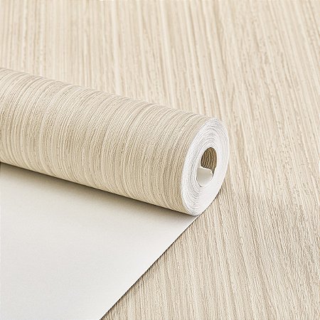 Papel De Parede Vinílico Bege Texturizado Lavável Moderno