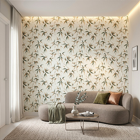 Papel De Parede Vinílico Texturizado Folhas Sala Quarto 10m