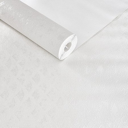 Papel De Parede Branco Lavável Vinílico Texturizado Suave