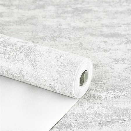 Papel De Parede Estonado Lavavel Cinza Claro Rolo 10 Metros