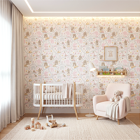 Papel De Parede Infantil Vinílico Texturizado Lavável
