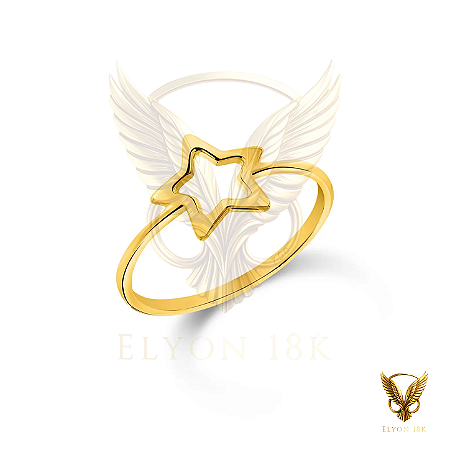 Anel estrela em ouro 18k