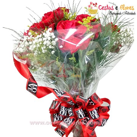 Buque com 08 Rosas Colombianas Importadas Vermelhas
