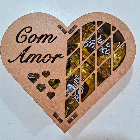 Coração de Chocolates Porta Jóias - Ouro Branco