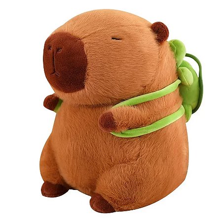 Pelúcia De Capivara E Mochilas Pequenas De Tartaruga 30cm