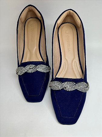 Mocassim Navy Strass