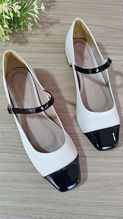 Sapatilha Boneca Off White Preta