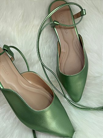Slingback Mira Me Amarração MintGreen Salto